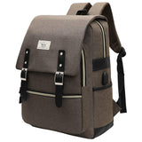Gray Unisex Laptop Backpack with USB Port